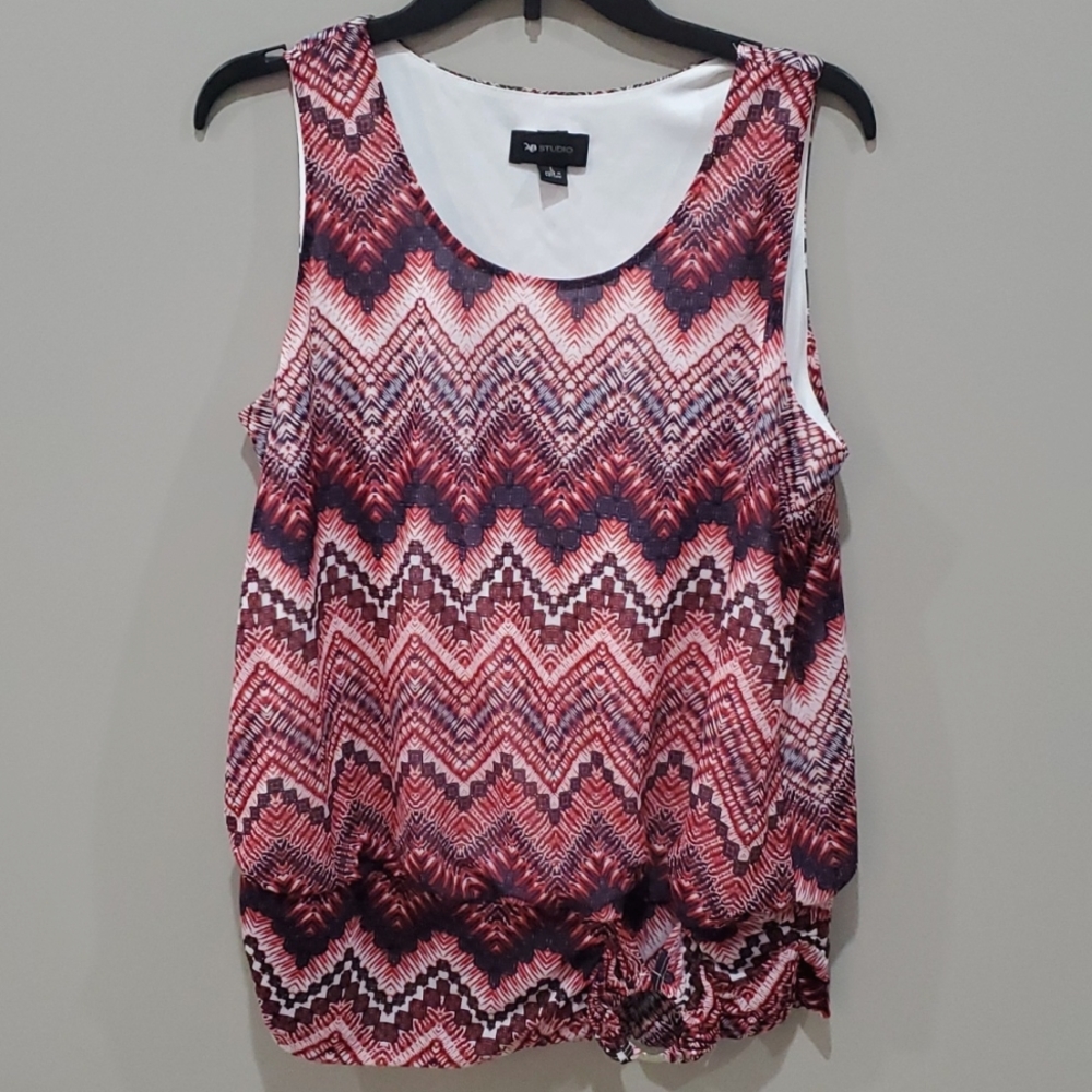 Womens Large Red, White and Blue Dress Tank